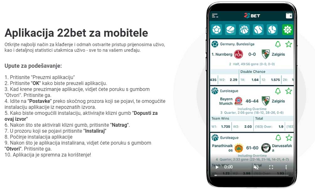 22bet aplikacija