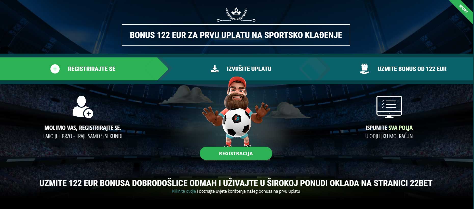 22bet bonus slovenija