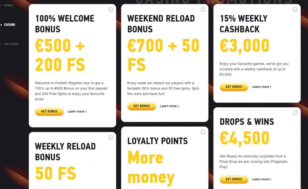 fezbet casino bonus